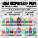 LANA-5000口全口味清單｜拉娜一次性電子菸口味推薦｜24小時閃電發貨